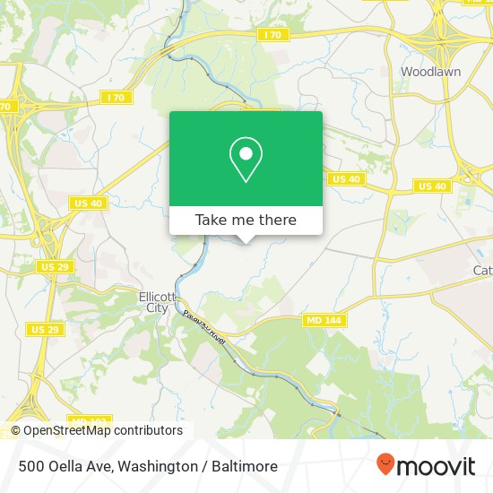 Mapa de 500 Oella Ave, Ellicott City, MD 21043