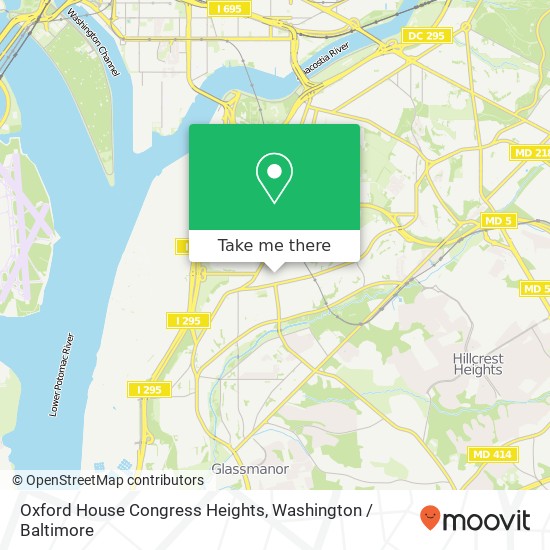 Mapa de Oxford House Congress Heights