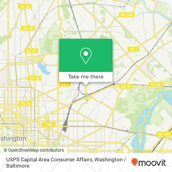 Mapa de USPS Capital Area Consumer Affairs, 900 Brentwood Rd NE