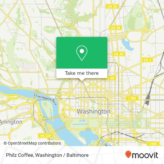 Mapa de Philz Coffee, 1350 Connecticut Ave NW