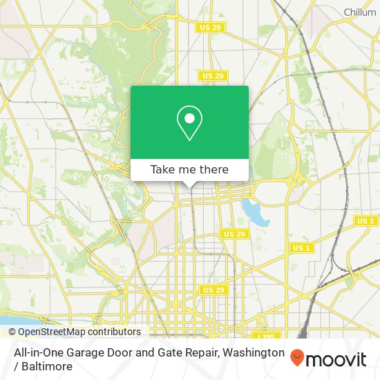 Mapa de All-in-One Garage Door and Gate Repair, 3100 14th St NW