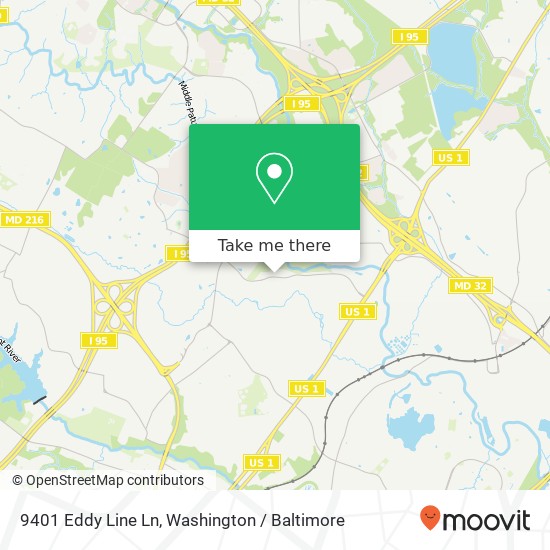 Mapa de 9401 Eddy Line Ln, Laurel, MD 20723