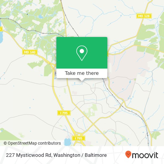 Mapa de 227 Mysticwood Rd, Reisterstown, MD 21136