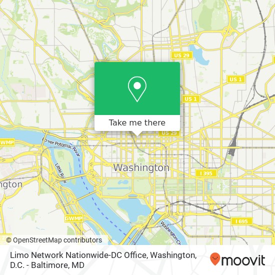 Limo Network Nationwide-DC Office map