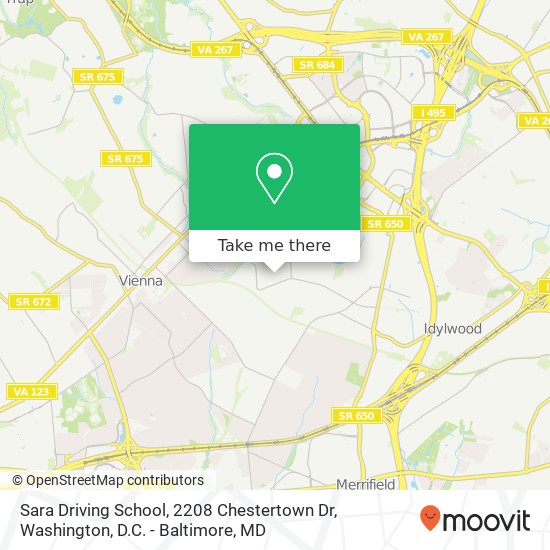 Mapa de Sara Driving School, 2208 Chestertown Dr