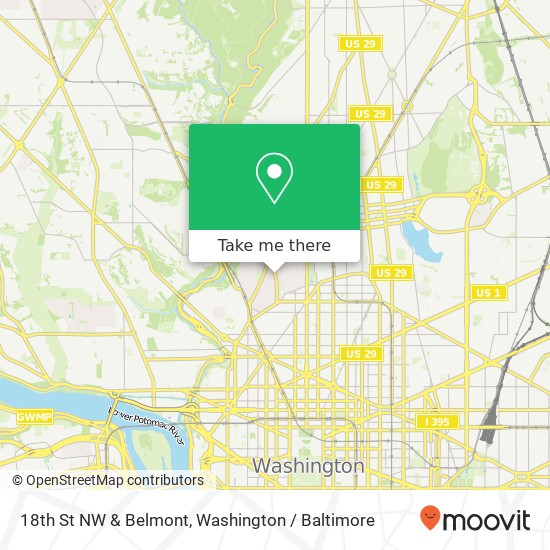 Mapa de 18th St NW & Belmont, Washington, DC 20009