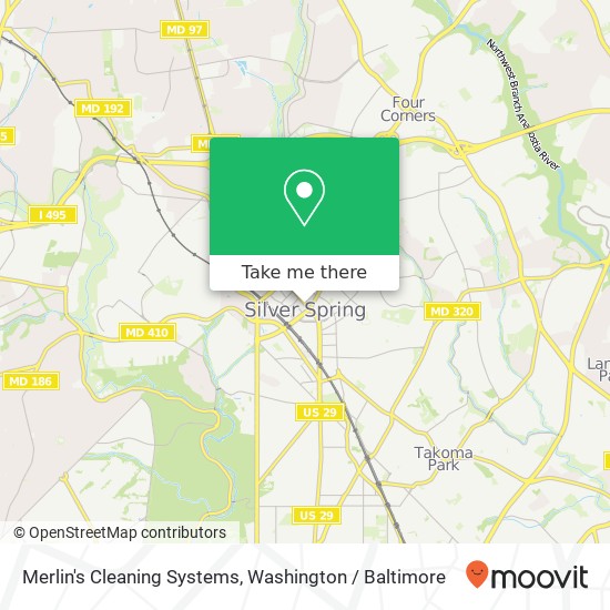 Merlin's Cleaning Systems, Georgia Ave map