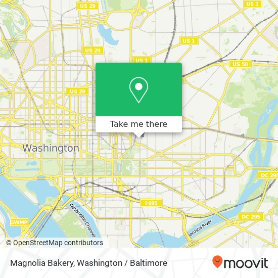 Mapa de Magnolia Bakery, 50 Massachusetts Ave NE
