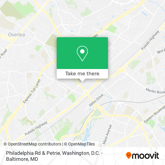 Philadelphia Rd & Petrie map