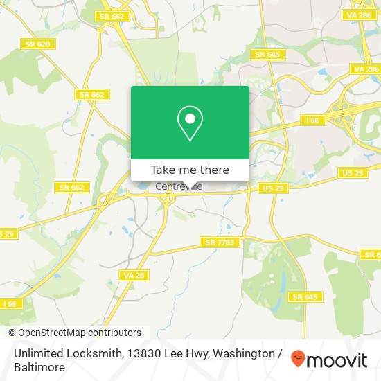 Mapa de Unlimited Locksmith, 13830 Lee Hwy