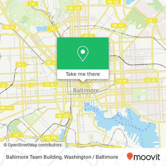 Baltimore Team Building, N Calvert St map