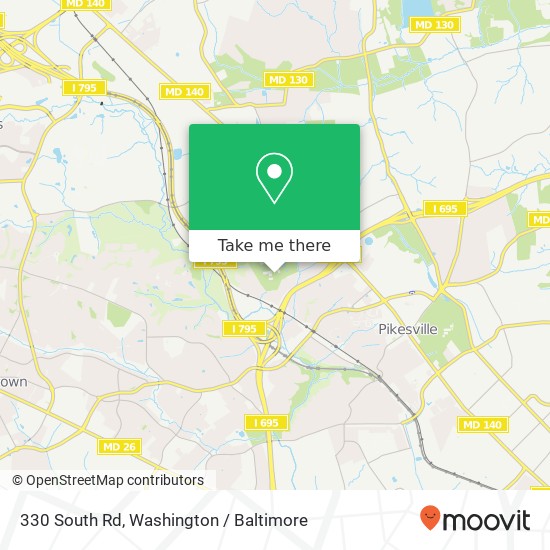 Mapa de 330 South Rd, Pikesville, MD 21208