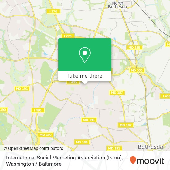 Mapa de International Social Marketing Association (Isma), 6414 Hollins Dr