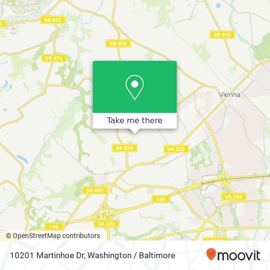 Mapa de 10201 Martinhoe Dr, Vienna, VA 22181