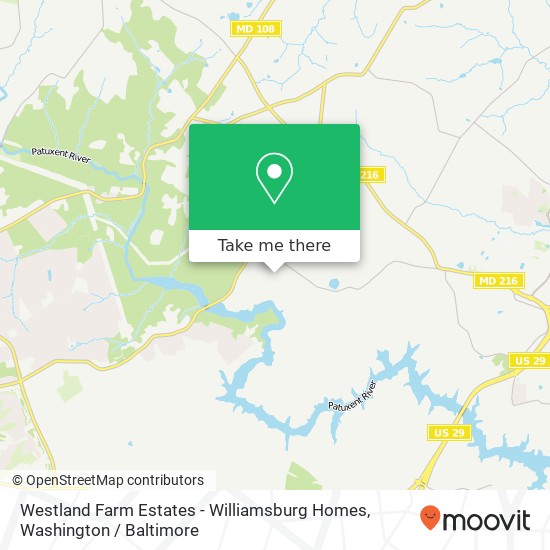 Westland Farm Estates - Williamsburg Homes, 12549 Lime Kiln Rd map