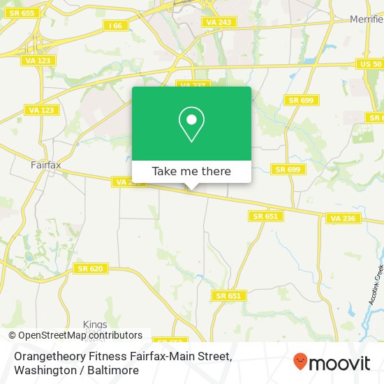 Mapa de Orangetheory Fitness Fairfax-Main Street, 9420 Main St