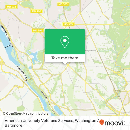 Mapa de American University Veterans Services, Washington, DC 20016