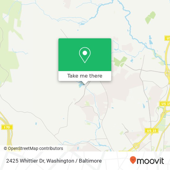 Mapa de 2425 Whittier Dr, Frederick, MD 21702