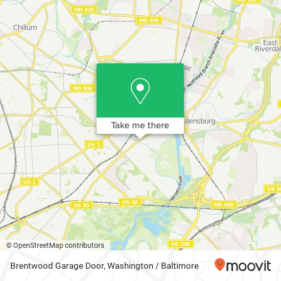 Mapa de Brentwood Garage Door, 3651 Bladensburg Rd