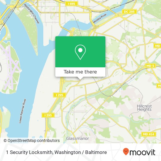 Mapa de 1 Security Locksmith, 2918 Martin Luther King Jr Ave SE