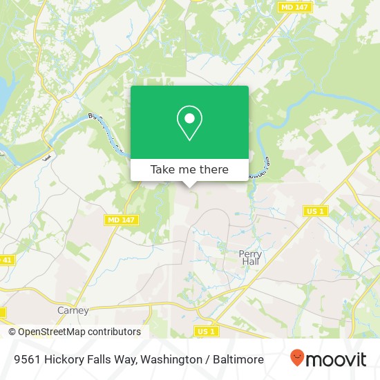 Mapa de 9561 Hickory Falls Way, Nottingham, MD 21236