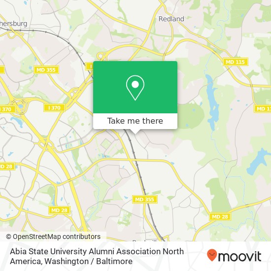 Mapa de Abia State University Alumni Association North America, 15825 Crabbs Branch Way