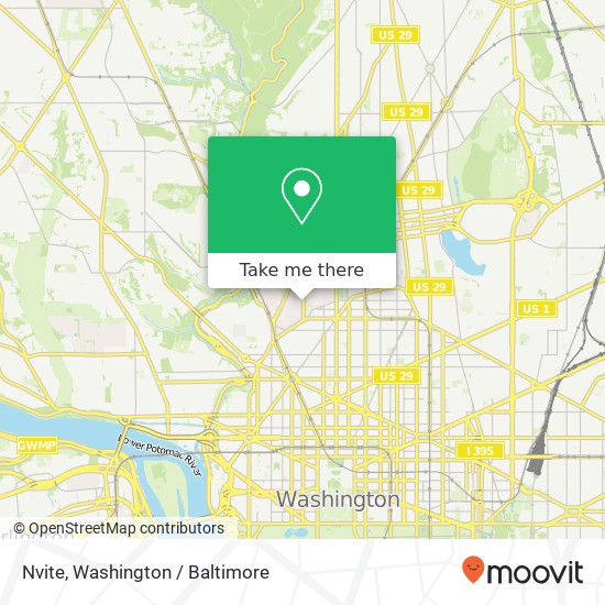 Nvite, 18th St NW map