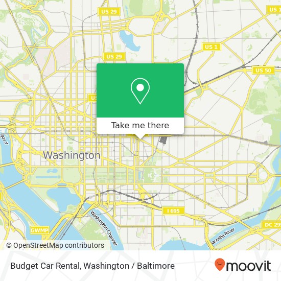 Mapa de Budget Car Rental, 150 Massachusetts Ave NW