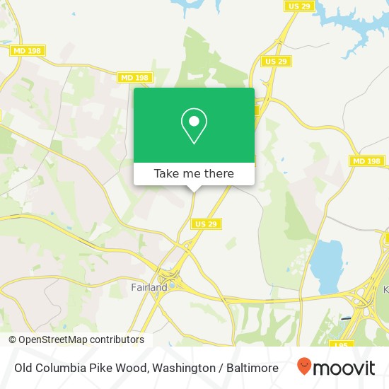 Mapa de Old Columbia Pike Wood, Burtonsville, MD 20866