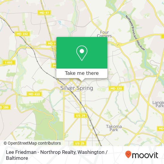 Mapa de Lee Friedman - Northrop Realty, 8737 Colesville Rd