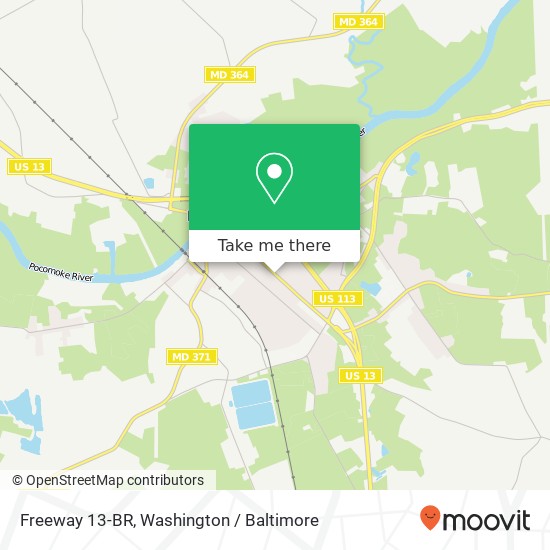 Mapa de Freeway 13-BR, Pocomoke City, MD 21851