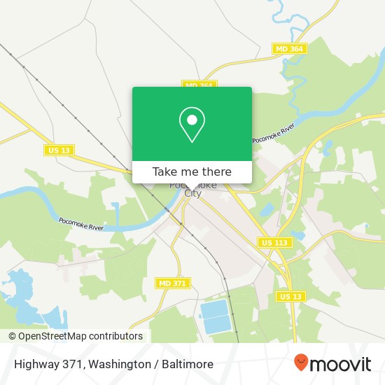 Mapa de Highway 371, Pocomoke City, MD 21851