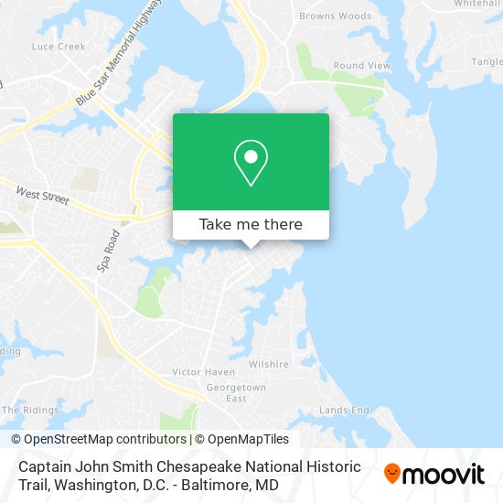 Mapa de Captain John Smith Chesapeake National Historic Trail