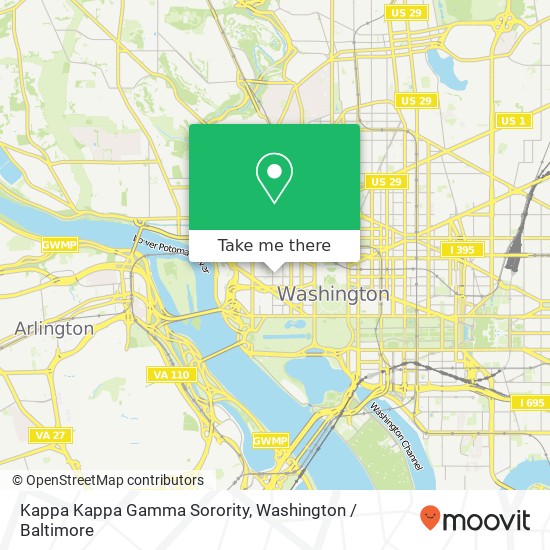 Mapa de Kappa Kappa Gamma Sorority