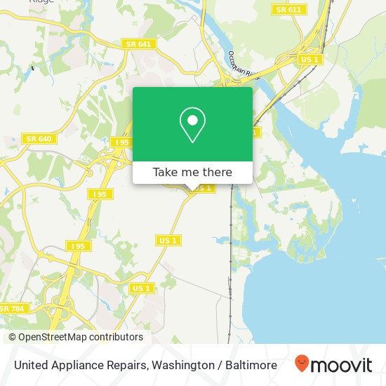 United Appliance Repairs, Jefferson Davis Hwy map