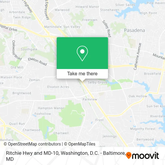 Ritchie Hwy and MD-10 map