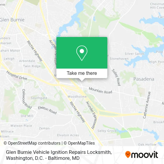 Mapa de Glen Burnie Vehicle Ignition Repairs Locksmith