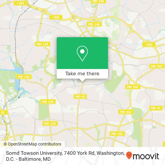 Somd Towson University, 7400 York Rd map