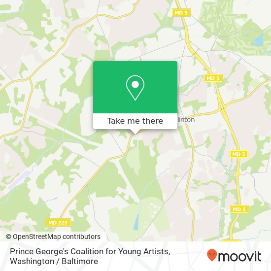Mapa de Prince George's Coalition for Young Artists, Piscataway Rd