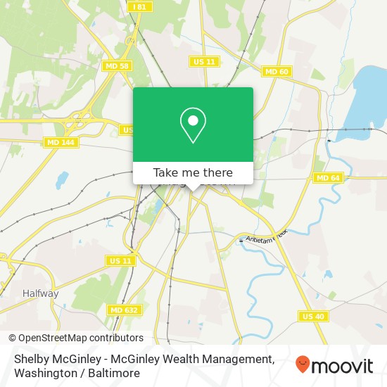 Mapa de Shelby McGinley - McGinley Wealth Management, 140 S Potomac St