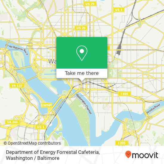 Mapa de Department of Energy Forrestal Cafeteria, 1000 Independence Ave SW