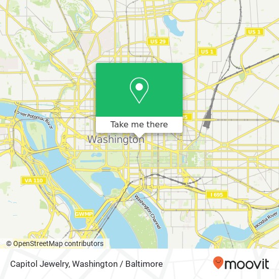 Mapa de Capitol Jewelry, Pennsylvania Ave NW