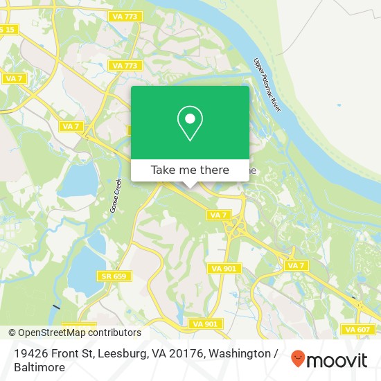 Mapa de 19426 Front St, Leesburg, VA 20176