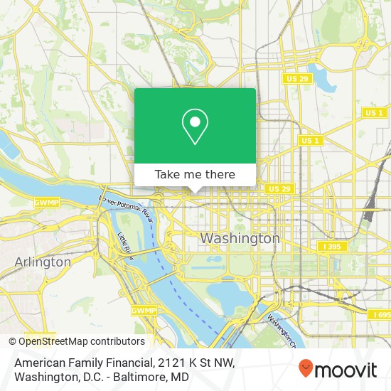 Mapa de American Family Financial, 2121 K St NW