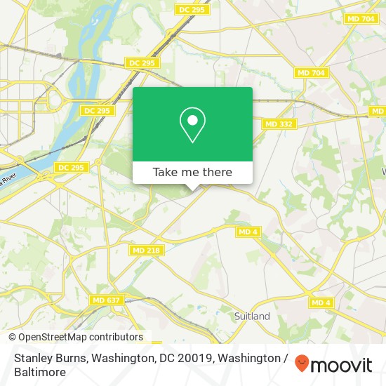 Mapa de Stanley Burns, Washington, DC 20019