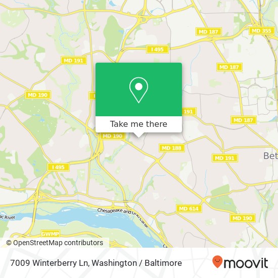 7009 Winterberry Ln, Bethesda, MD 20817 map
