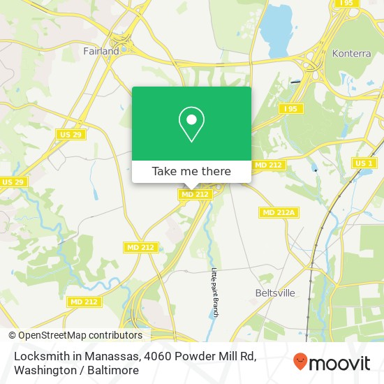 Locksmith in Manassas, 4060 Powder Mill Rd map