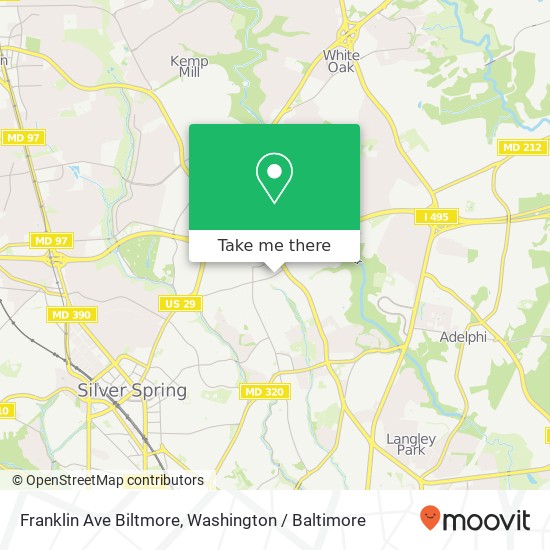 Mapa de Franklin Ave Biltmore, Silver Spring, MD 20901