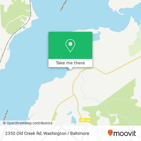 Mapa de 2350 Old Creek Rd, Indian Head, MD 20640