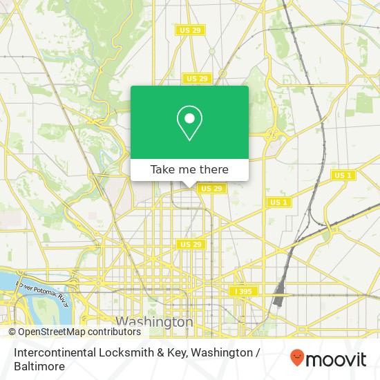 Mapa de Intercontinental Locksmith & Key, 1100 Florida Ave NW